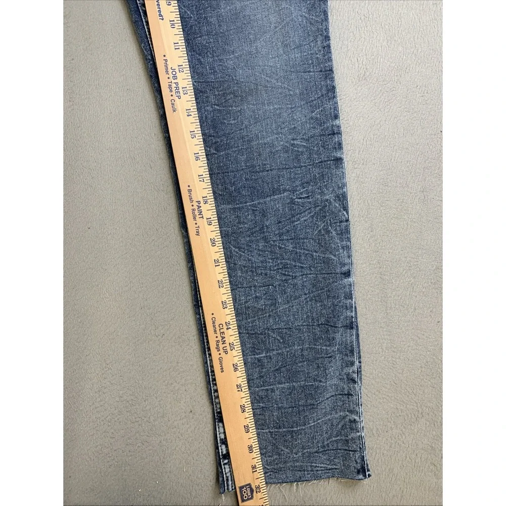 Hudson Holly Jeans Women's Size 31 Blue Denim Distressed‎ Button Fly Raw Hem